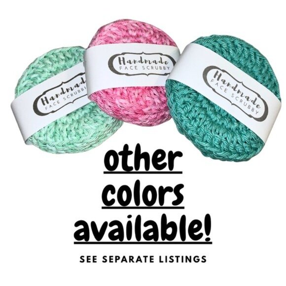 NWT Handmade Mint Crochet Facial Rounds 100% Cotton Face Scrubbies Set of 4 Eco - Picture 4 of 4